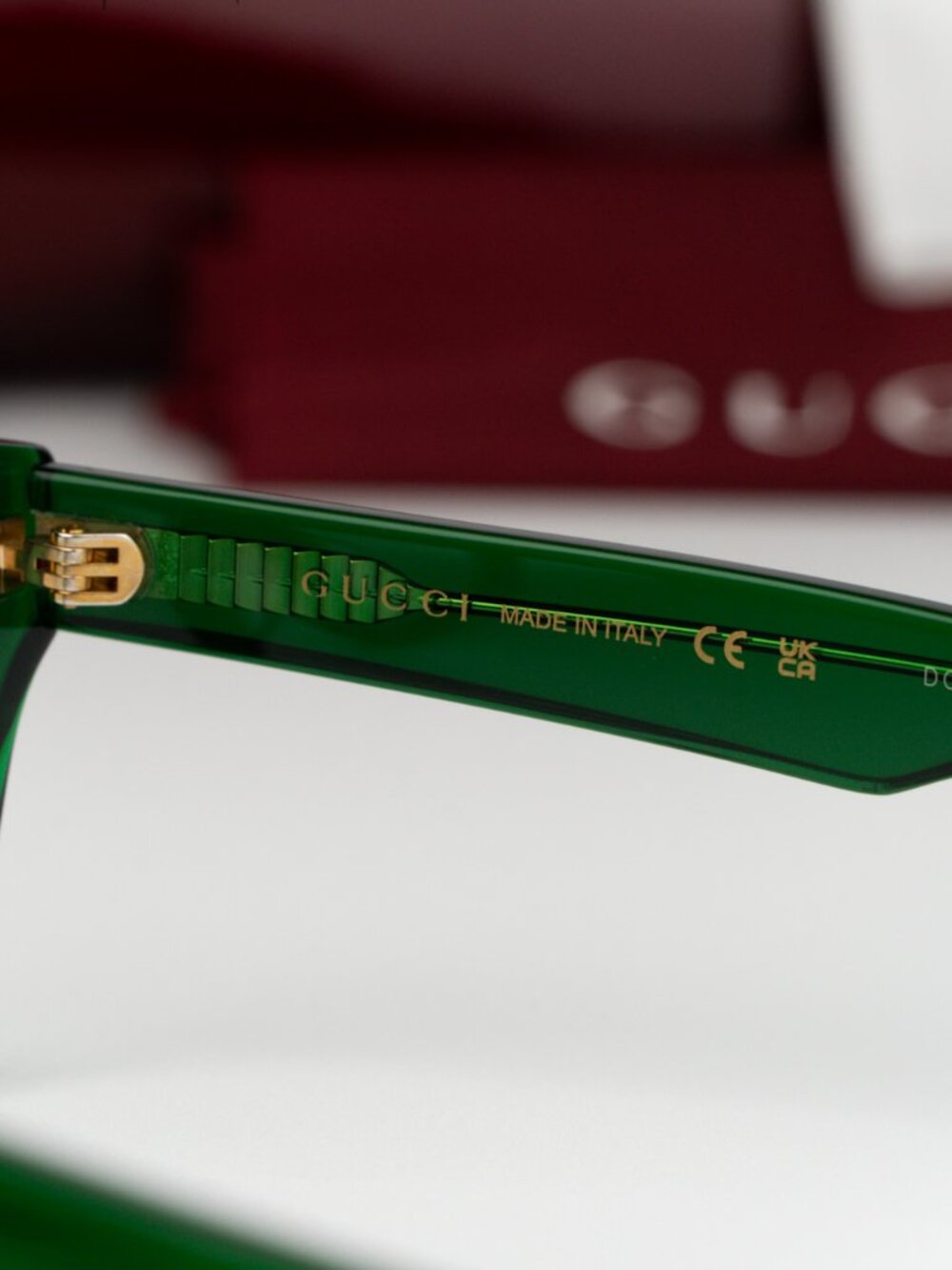 Gucci Men Eyeglasses Transparent Green Demo Square GG0963O 004 NEW AUTHENTIC - Picture 6 of 8